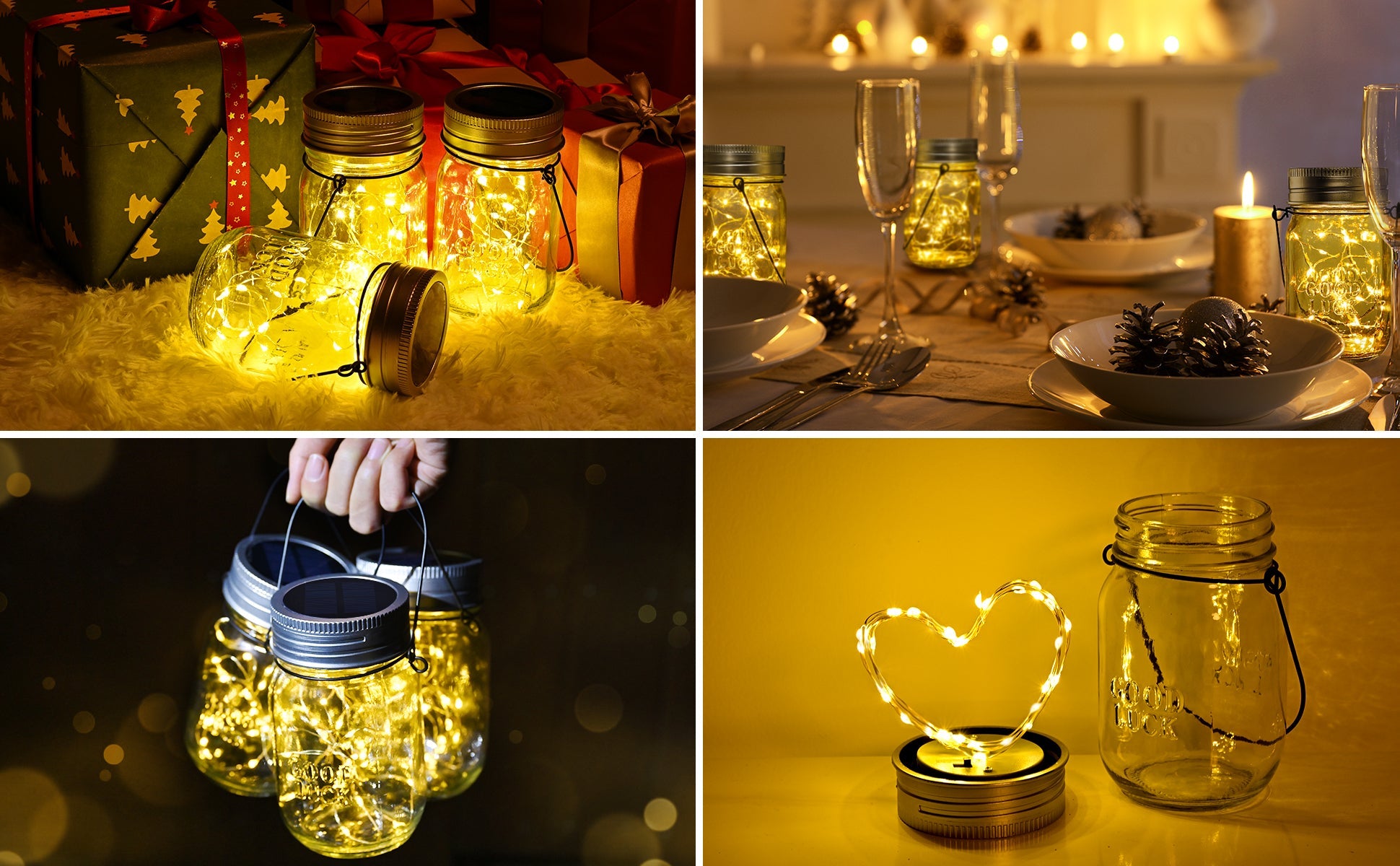 Gigalumi Solar Mason Jar Lights Set (6&8&12 Pack)